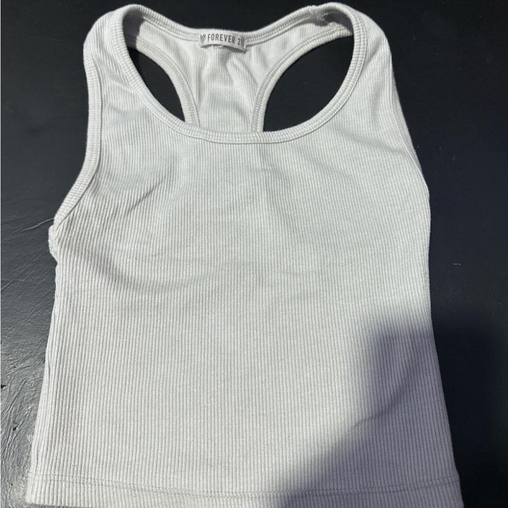 forever 21 light grey silver crop top